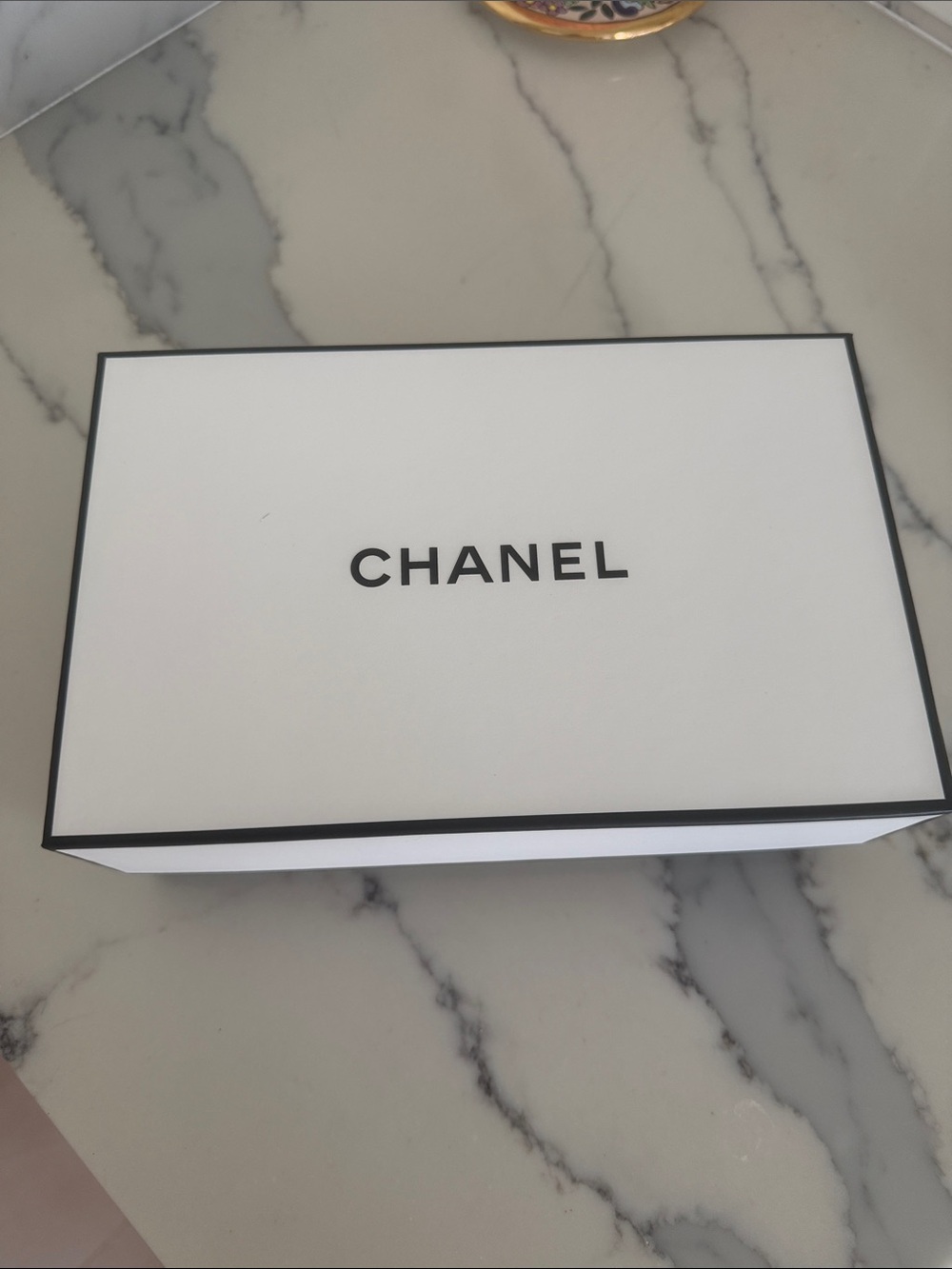 CHANEL White and Black Logo Gift Box